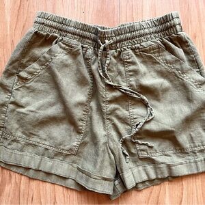 High Waisted Linen Shorts